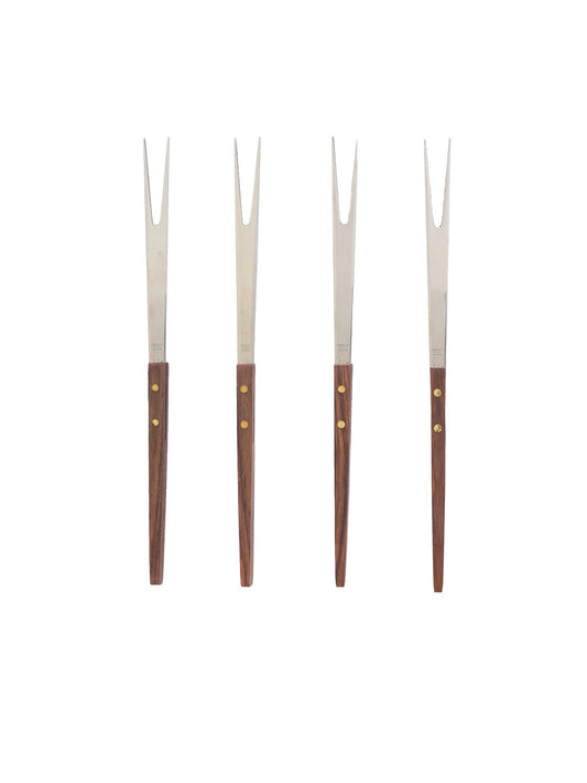 1960s Japanese Teakwood Fondue Forks Weston Table