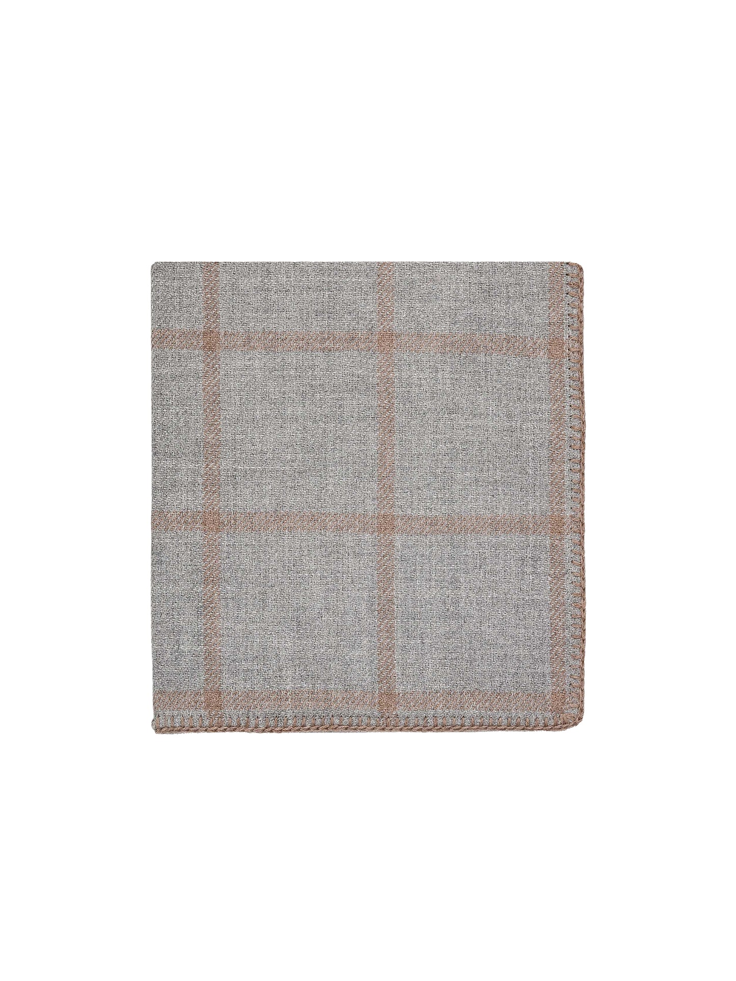 Alicia Adams Alpaca Graydon Throw Light Grey and Taupe Weston Table