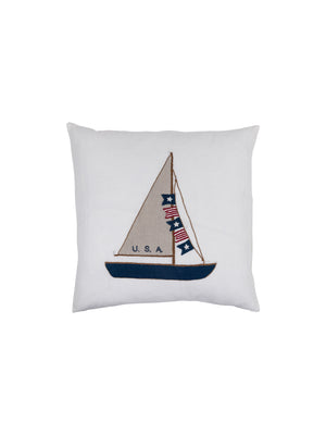  America Sailboat Linen Throw Pillow Weston Table 