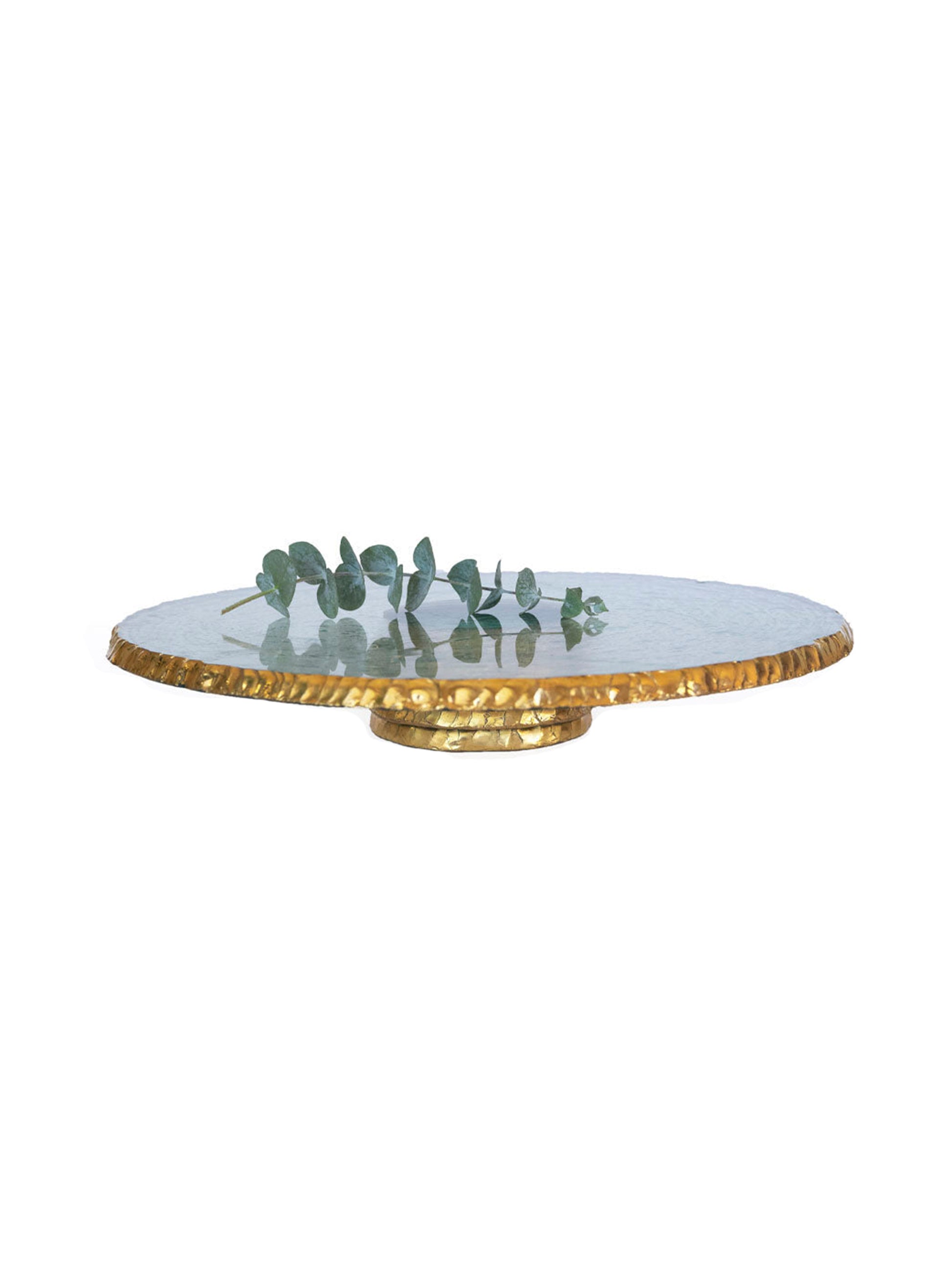 Annieglass Edgey Cake Stand Gold Weston Table