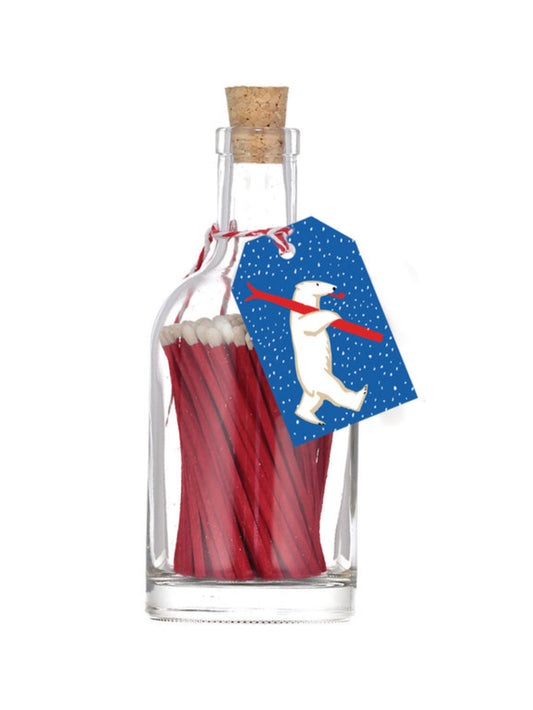 Archivist Gallery Skiing Polar Bear Bottle of Matches