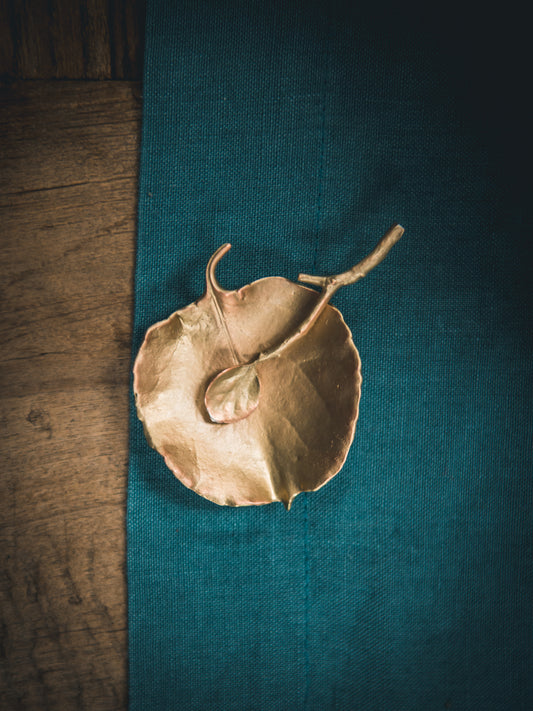 Aspen Leaf Salt Dish Antique Bronze Weston Table
