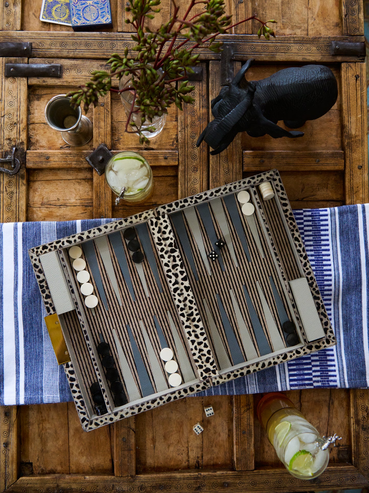 Bailey Cheetah Backgammon Set Weston Table