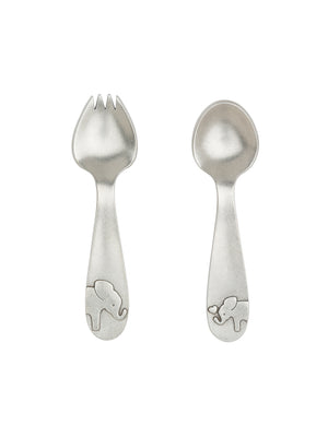  Beehive Handmade Pewter Elephant Fork and Spoon Set Weston Table 