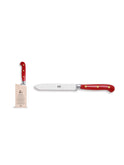 Coltellerie Berti Cutlery Red Insieme Lucite Tomato Knife with Wood Block Weston Table