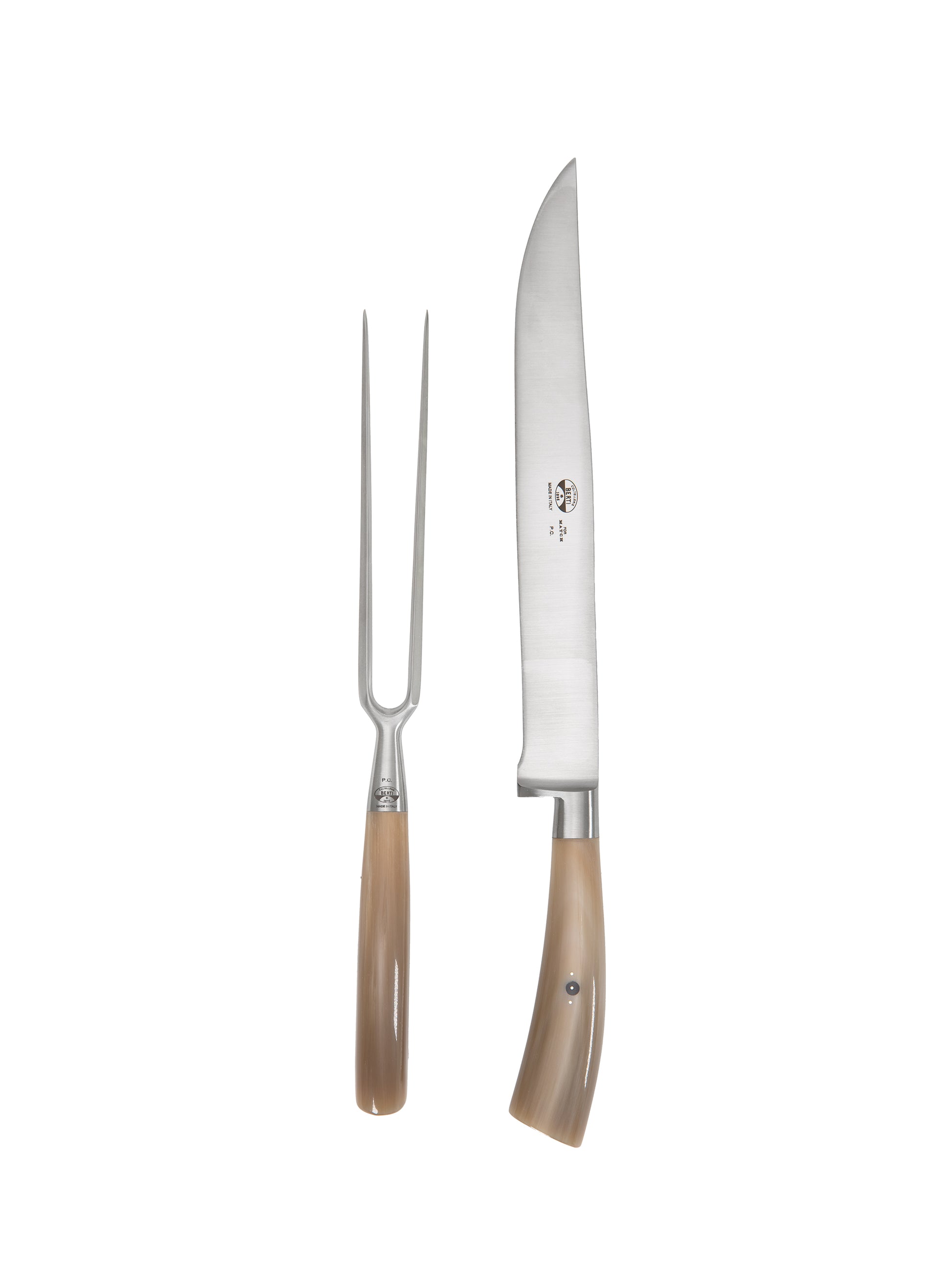 Stainless Steel Canape Knives with Horn Handle, Set of 4