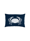 Blue Crab Linen Pillow