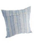 Blue and White Stripe Linen Button Pillow Weston Table