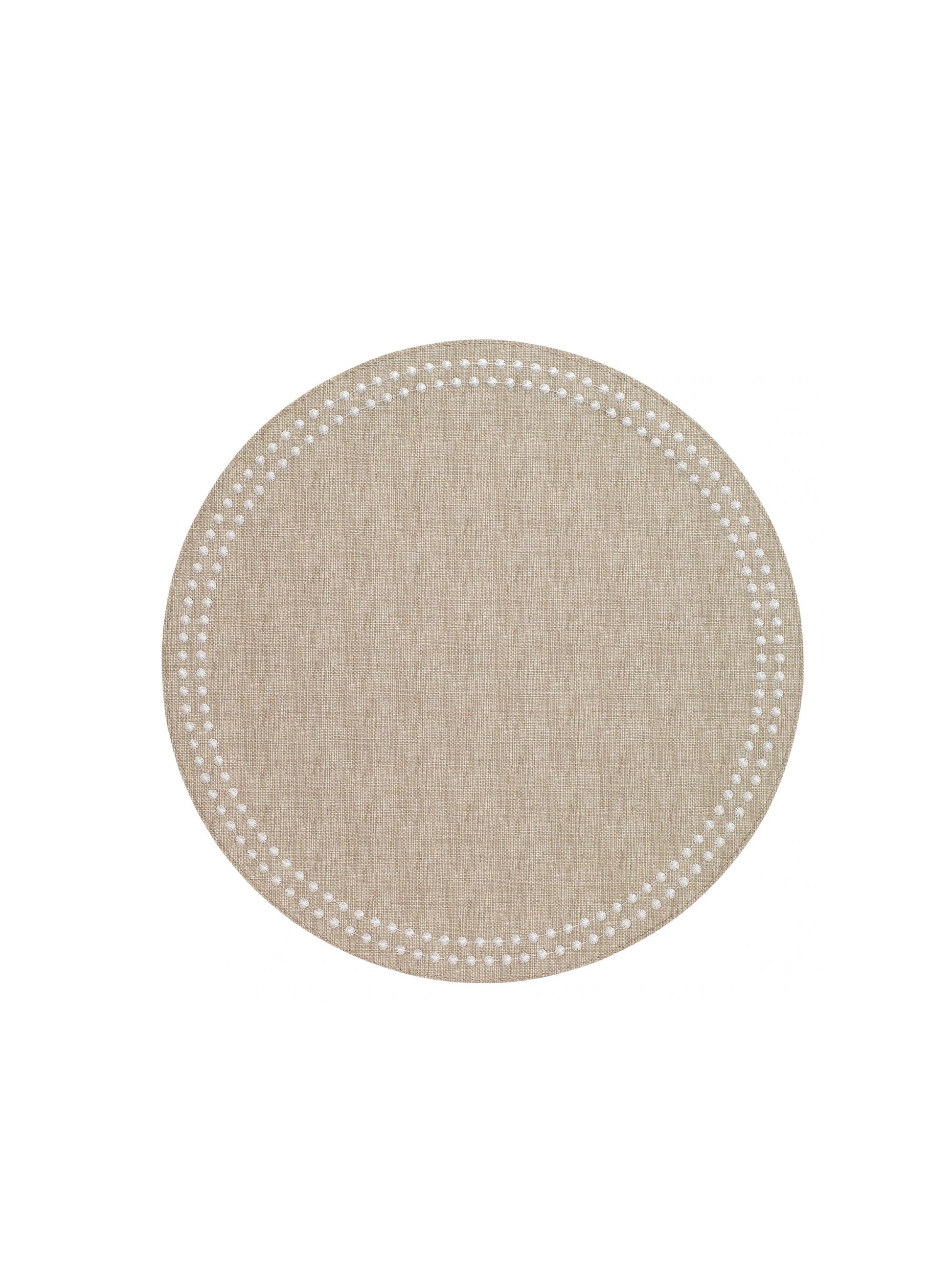 Bodrum Pearls Placemats Beige and White WestonTable