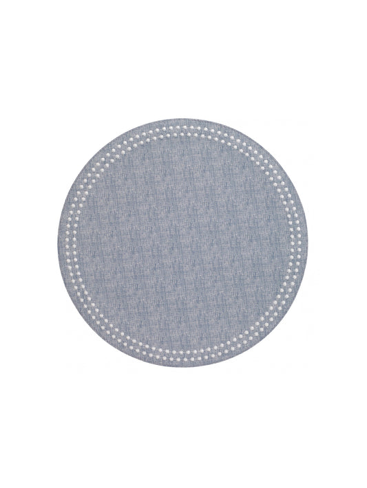 Bodrum Pearls Placemats Bluebell and White Weston Table