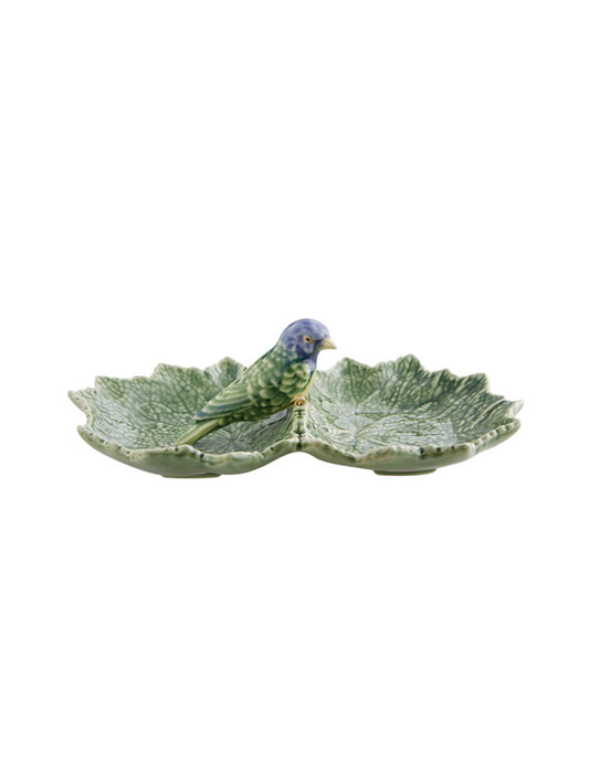 Bordallo Pinheiro Blue Bird Double Leaf Dish Weston Table