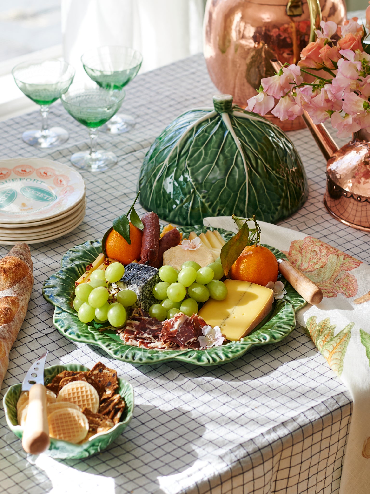 Bordallo Pinheiro Cabbage Domed Cheese Tray