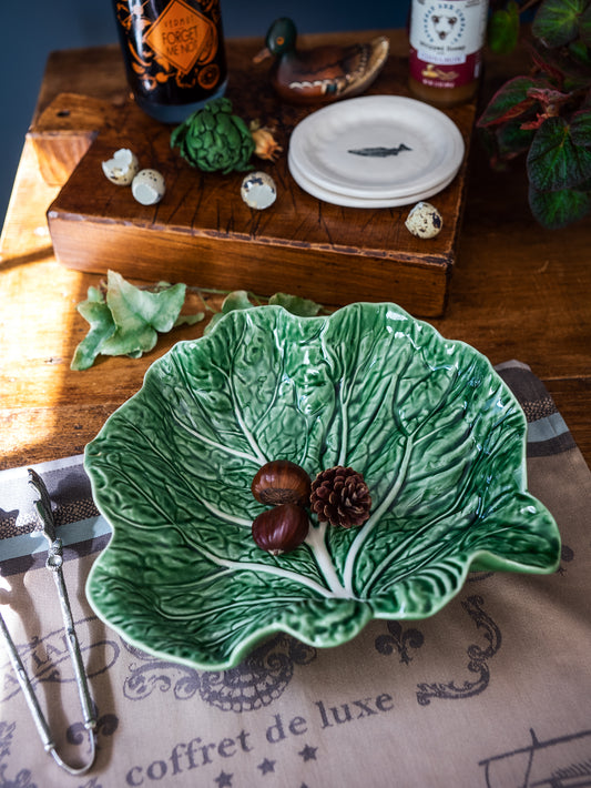Bordallo Pinheiro Concave Cabbage Leaf Plate Weston Table