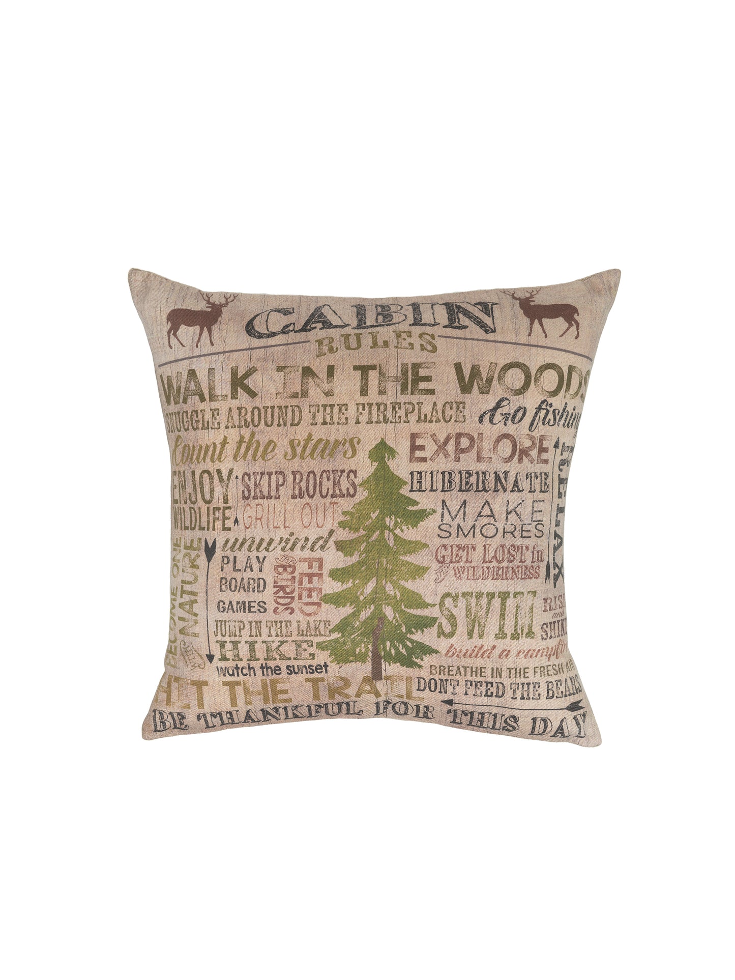 Canvas Cabin Rules Pillow Weston Table