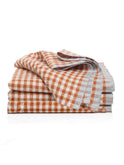 Caravan Two-Tone Gingham Cognac and Periwinkle Kitchen Towel Set Weston Table