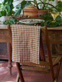 Caravan Two-Tone Gingham Cognac and Periwinkle Kitchen Towel Set Weston Table