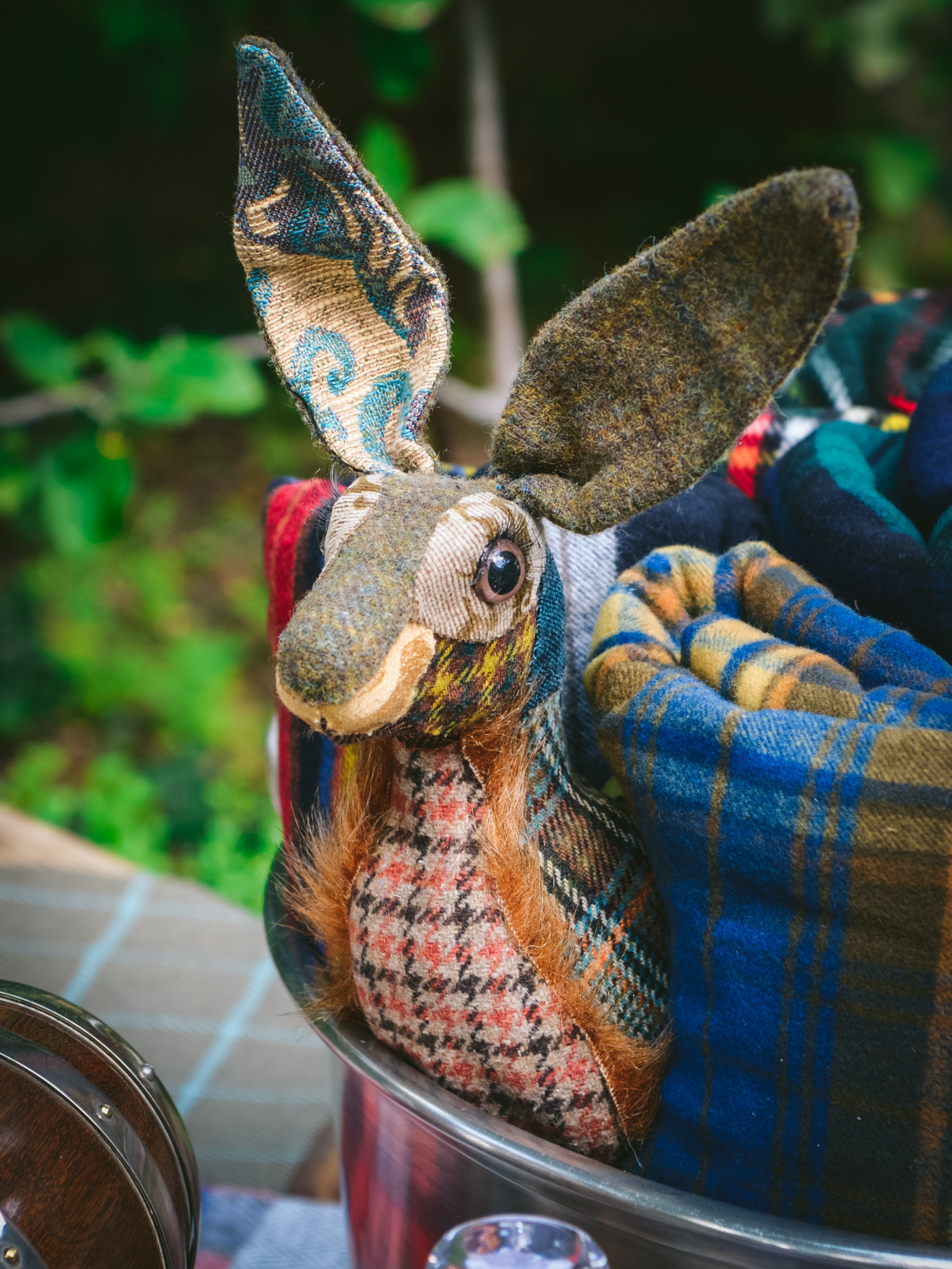 Tarten Rabbit Carola van Dyke Tweed Tartan Textile Rabbit | Fine Art & Wall Hangings ...
