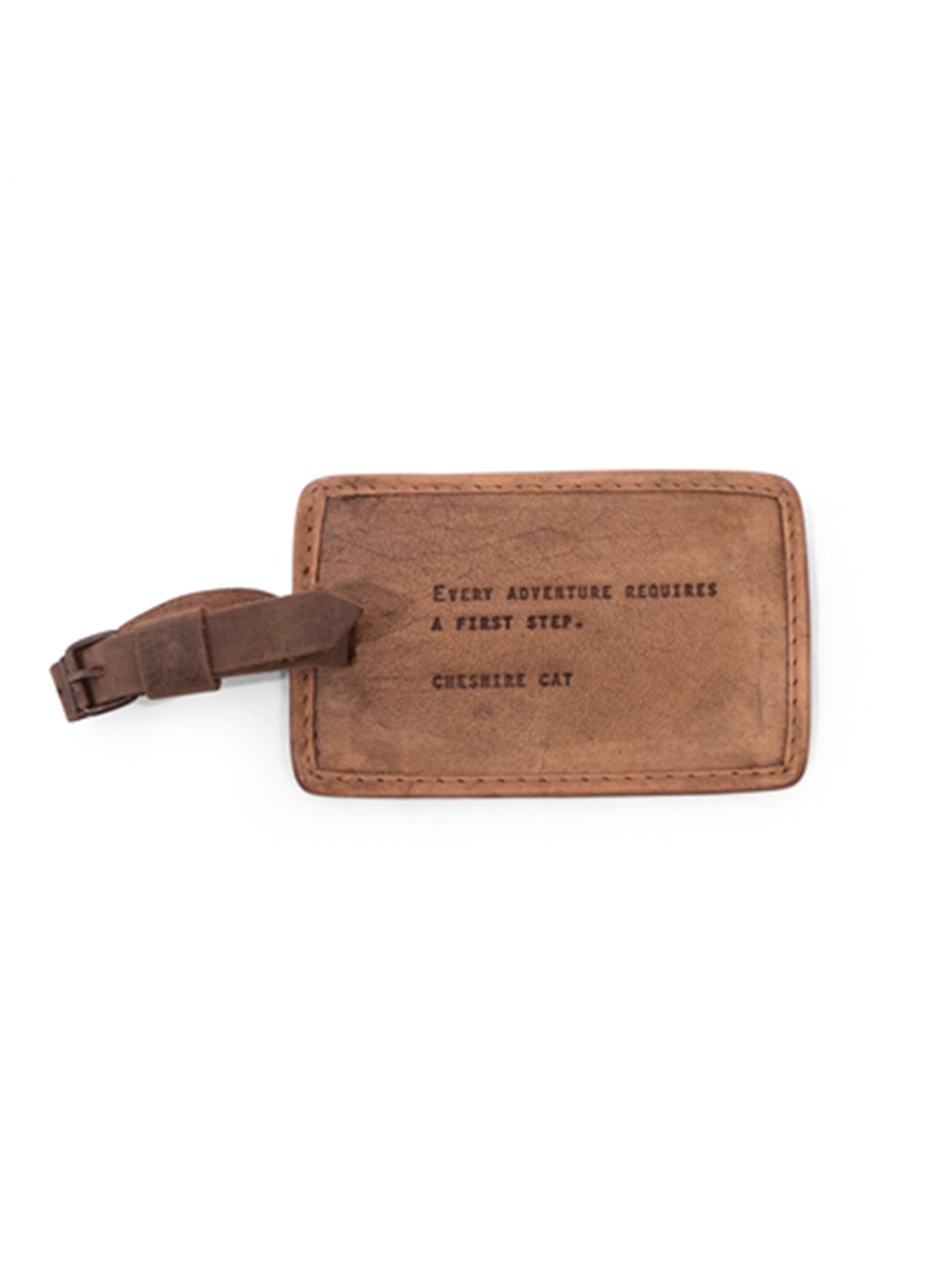 Leather Luggage Tag Cheshire Cat Weston Table