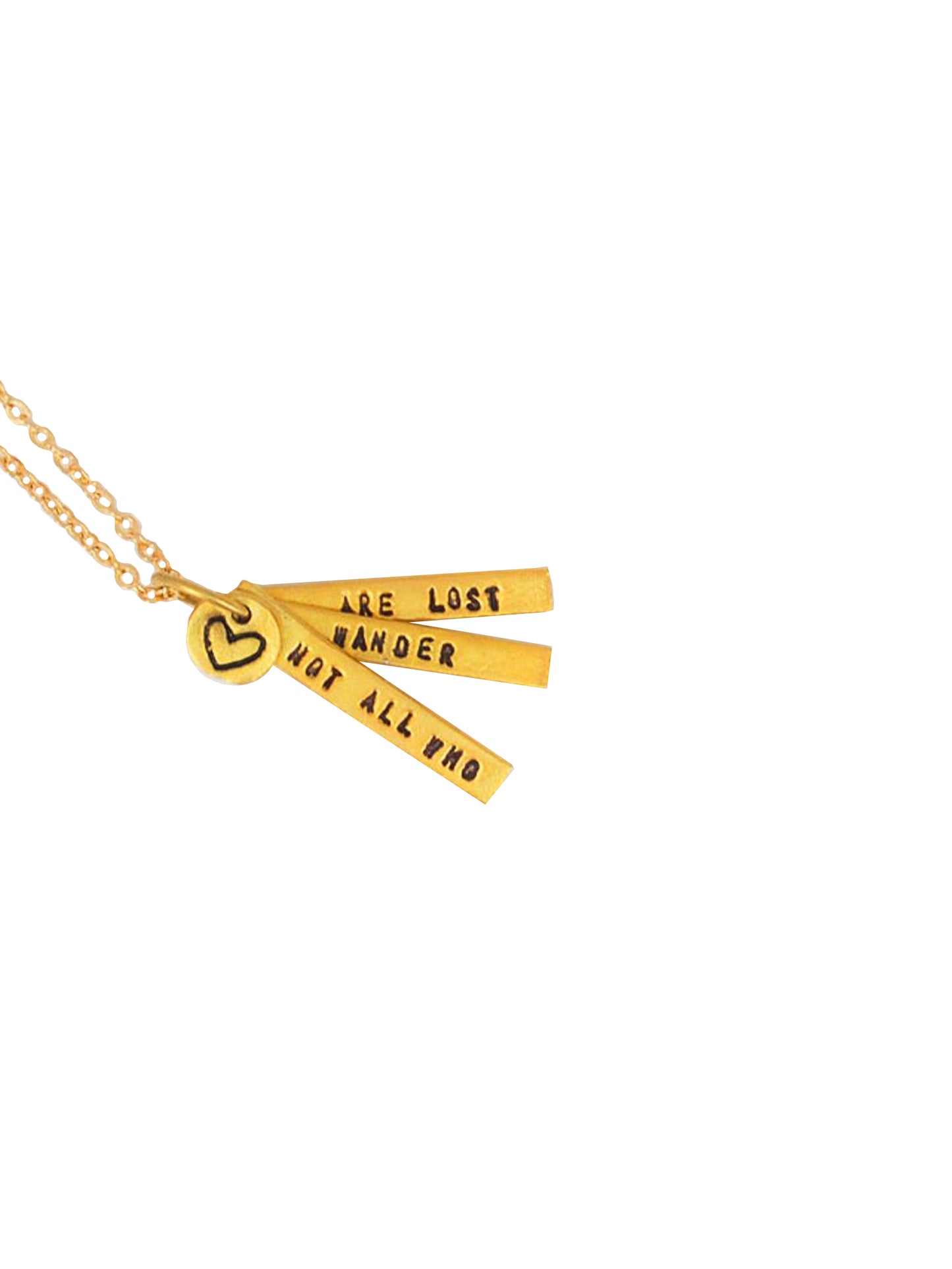 Chocolate & Steel Long-Bar Quote Necklace J.R.R. Tolkien Gold Weston Table