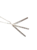 Chocolate & Steel Long-Bar Quote Necklace Ralph Waldo Emerson Silver Weston Table