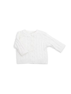  Classic White Cable Knit Cardigan Weston Table 