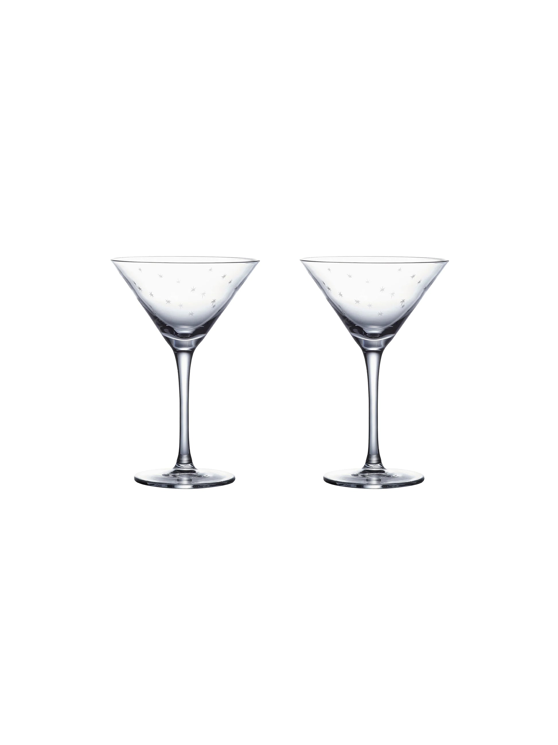 Crystal Martini Glass with Stars Set of Two Weston Table