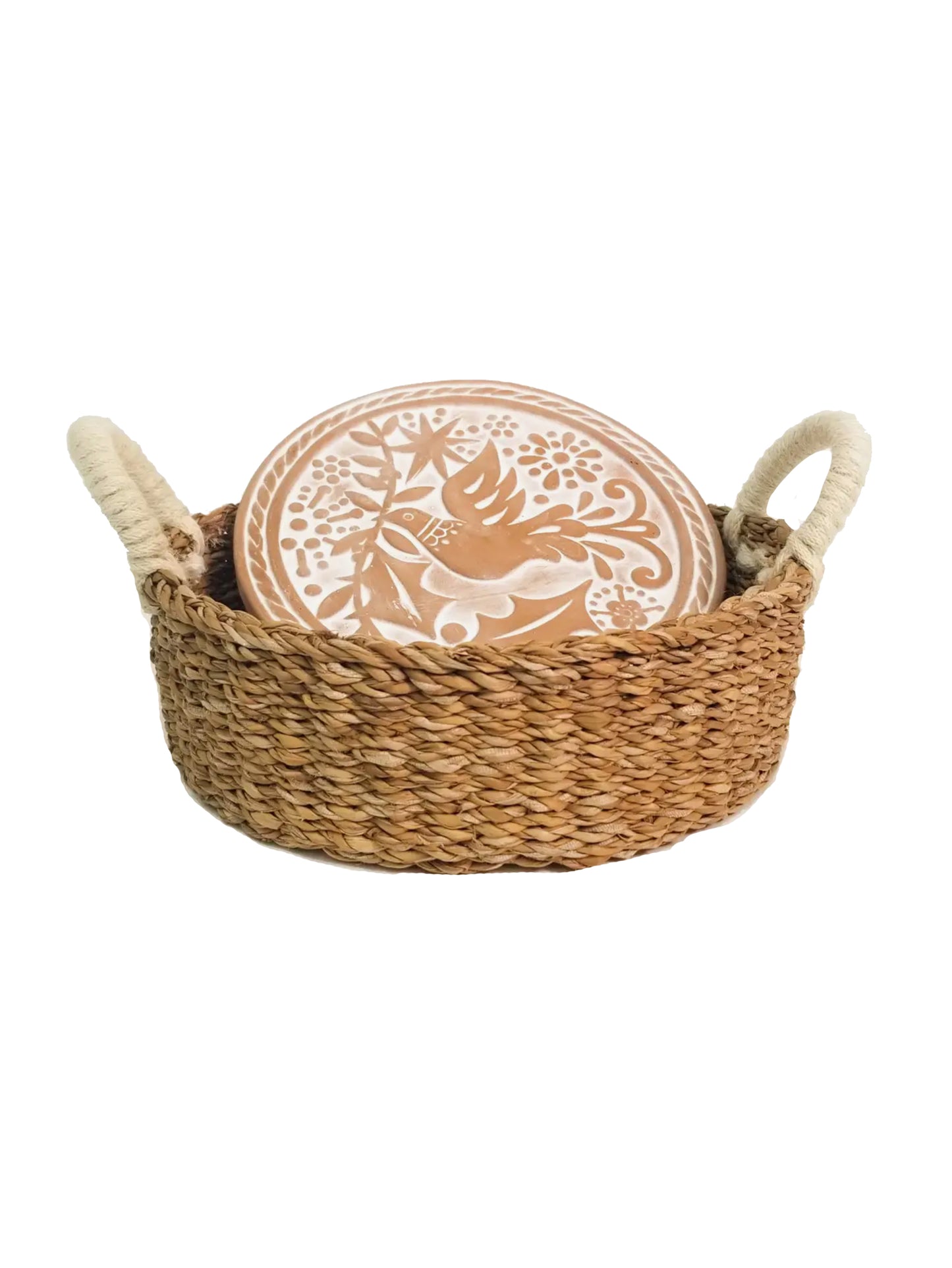 Dove-Bread-Warmer-and-Wicker-Basket-Round-Weston-Table