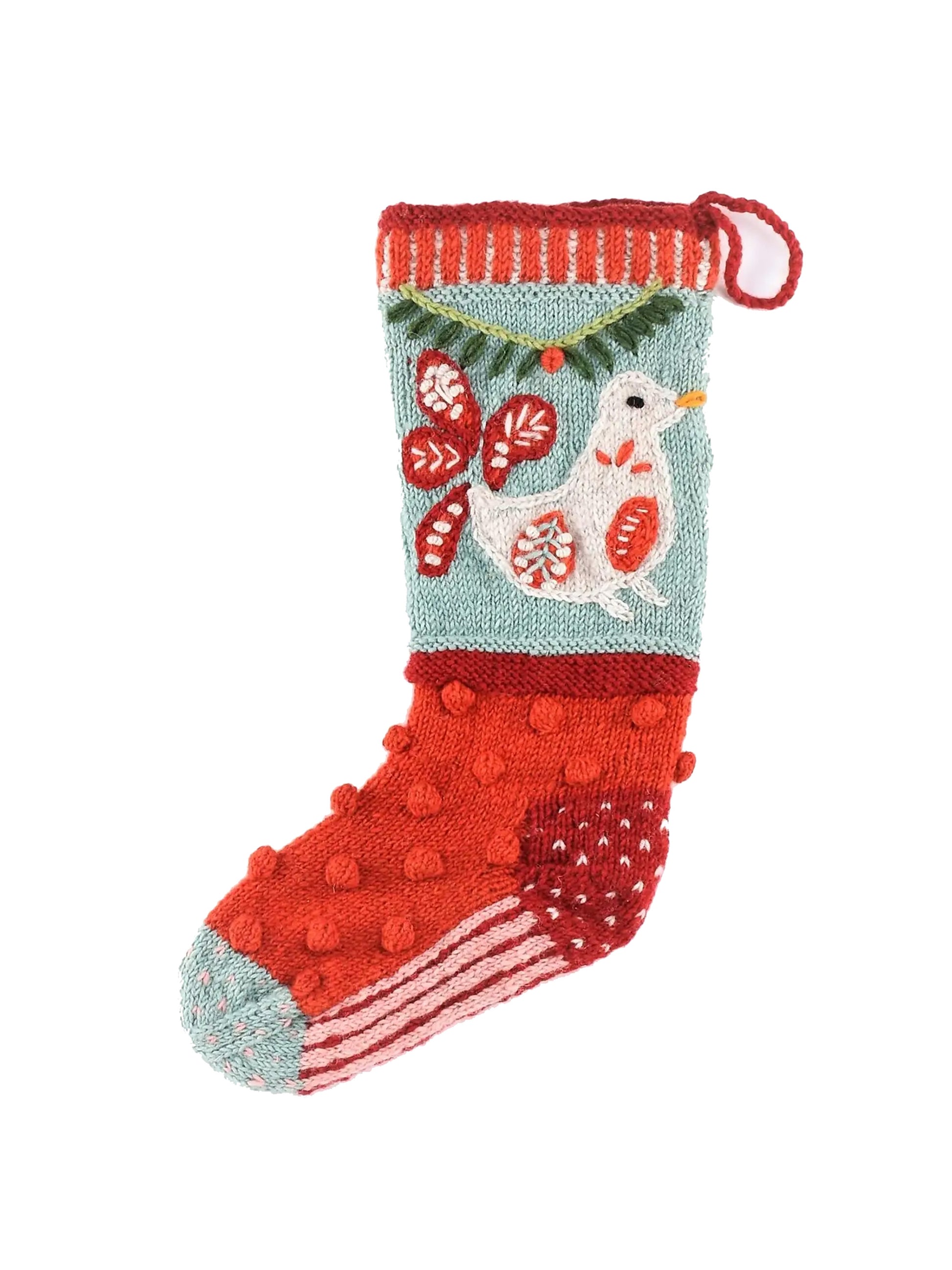 Dove Wool Knit Christmas Stocking Weston Table