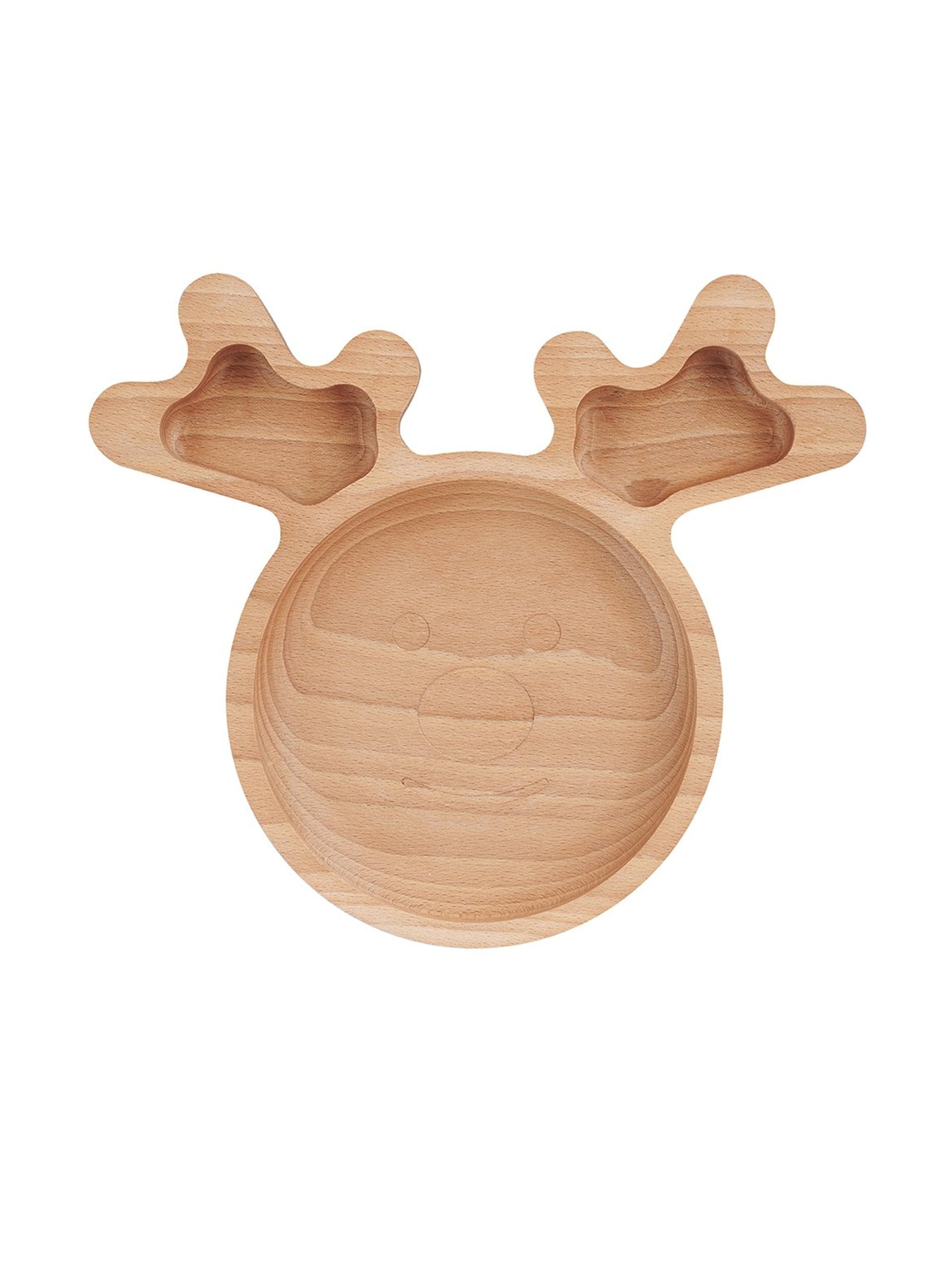 Eco-Friendly Wooden Reindeer Child 's Plate Weston Table