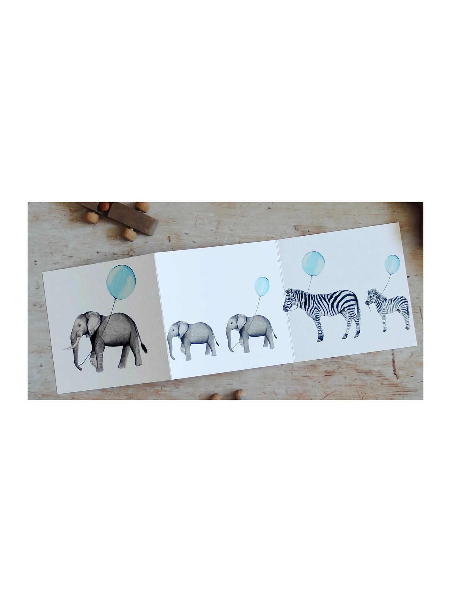 Elephant and Zebra Greeting Card Weston Table