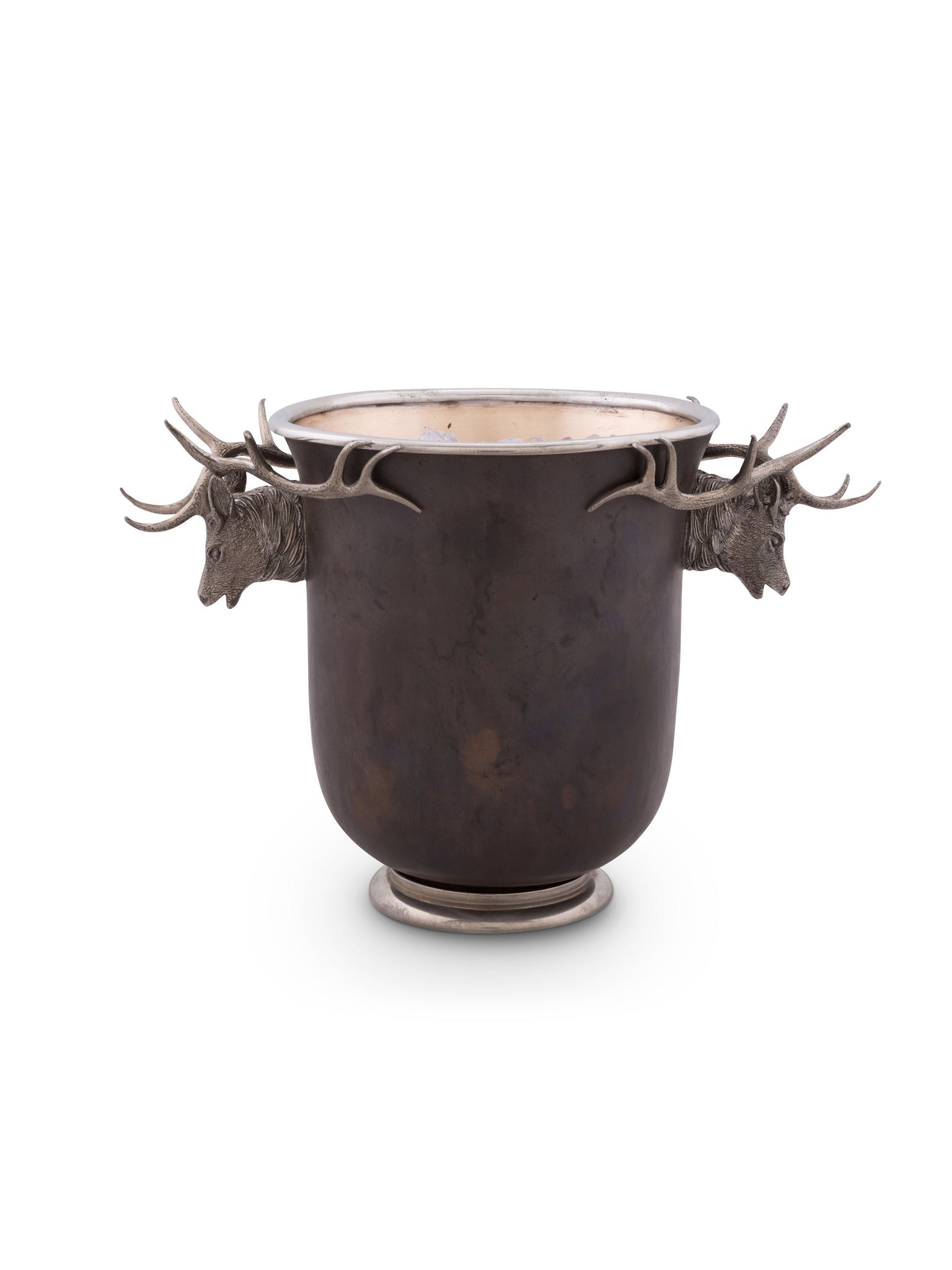 Elk Head Handle Bronze Ice Bucket Weston Table