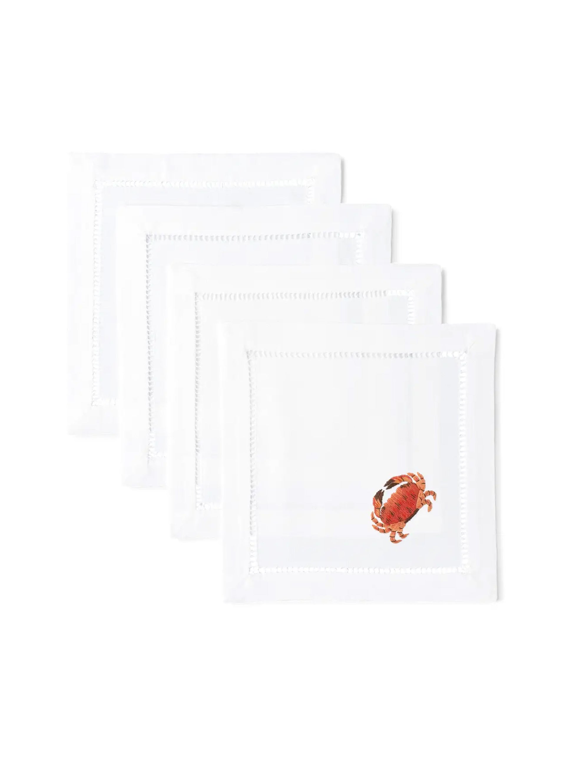 Embroidered Crab Cocktail Napkins Weston Table