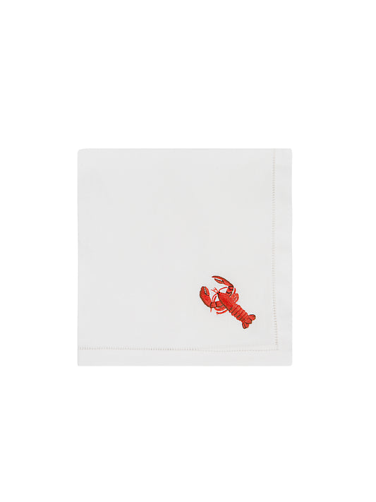 Embroidered Lobster Modern Dinner Napkin Set Weston Table