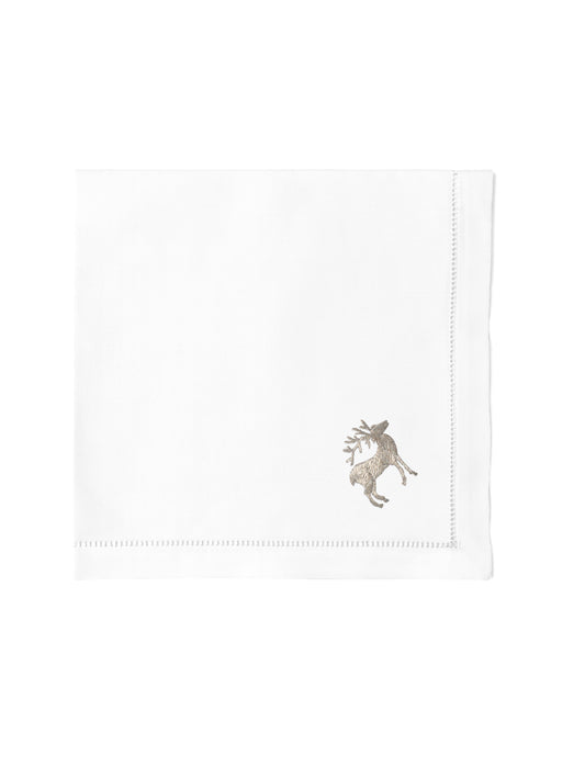 Reindeer Silver Linen Collection Dinner Napkins Weston Table