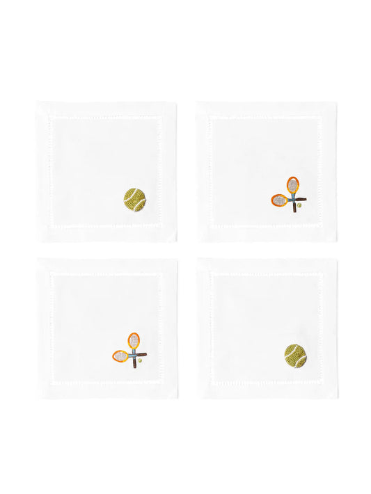 Embroidered Tennis Cocktail Napkins Weston Table