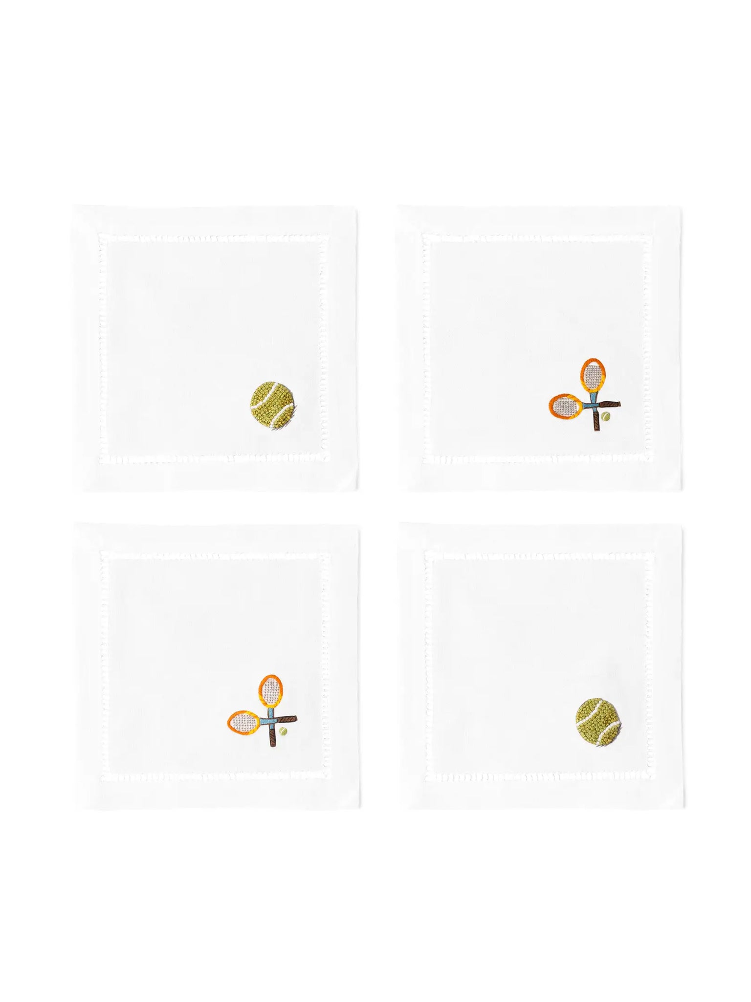 Embroidered Tennis Cocktail Napkins Weston Table