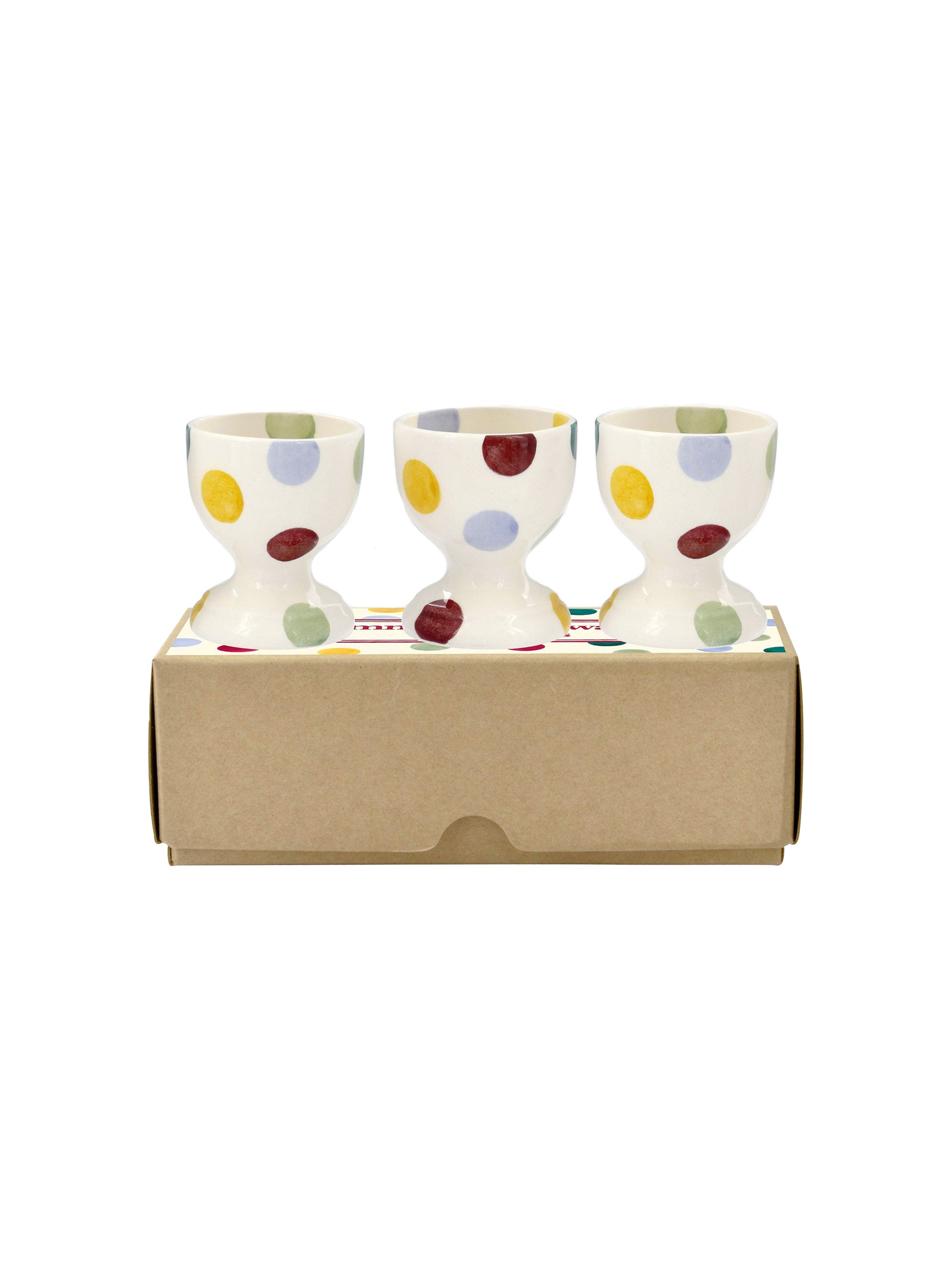 Emma Bridgewater Polka Dot Set of 3 Egg Cups Boxed Weston Table