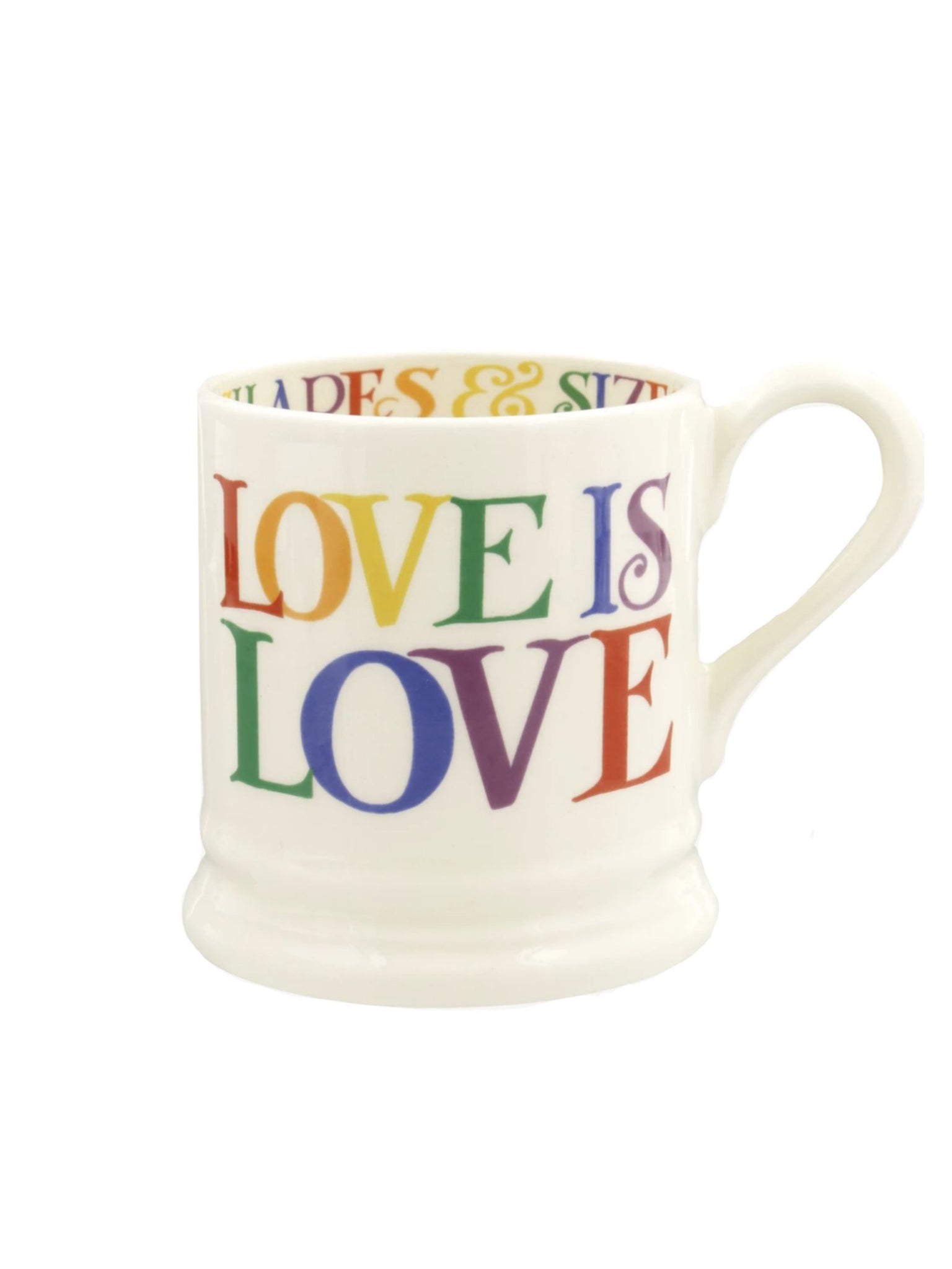 Emma Bridgewater Rainbow Toast Love is Love 1/2 Pint Mug Wesotn Table