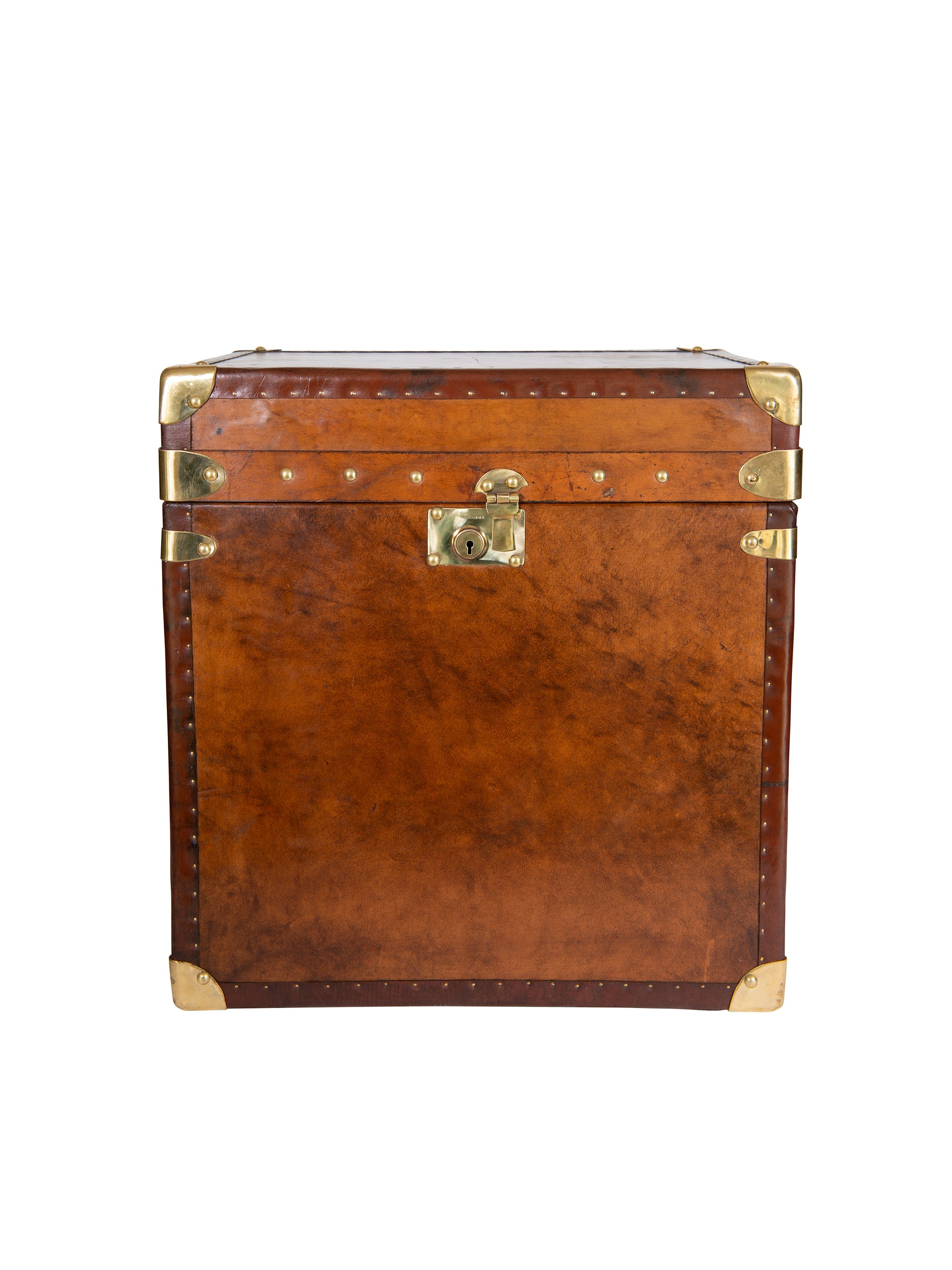 English Bourbon Leather Trunk Weston Table