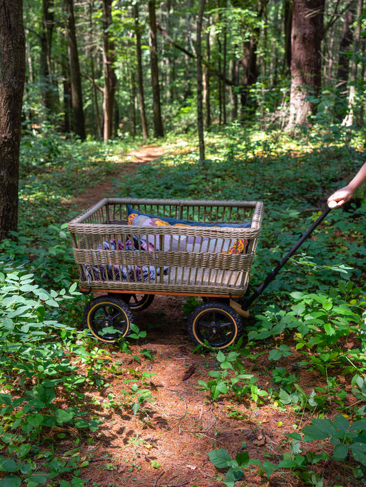 European Wicker Basket Garden Wagon Weston Table