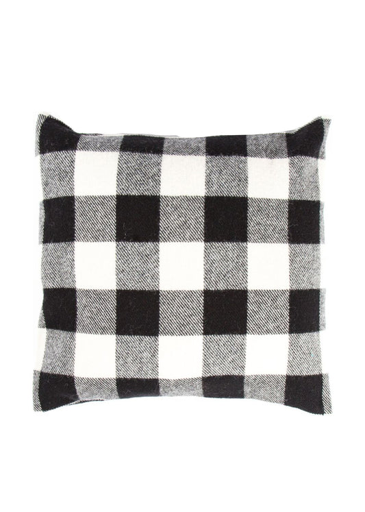 Faribault Wool Buffalo Check White and Black Square Pillow