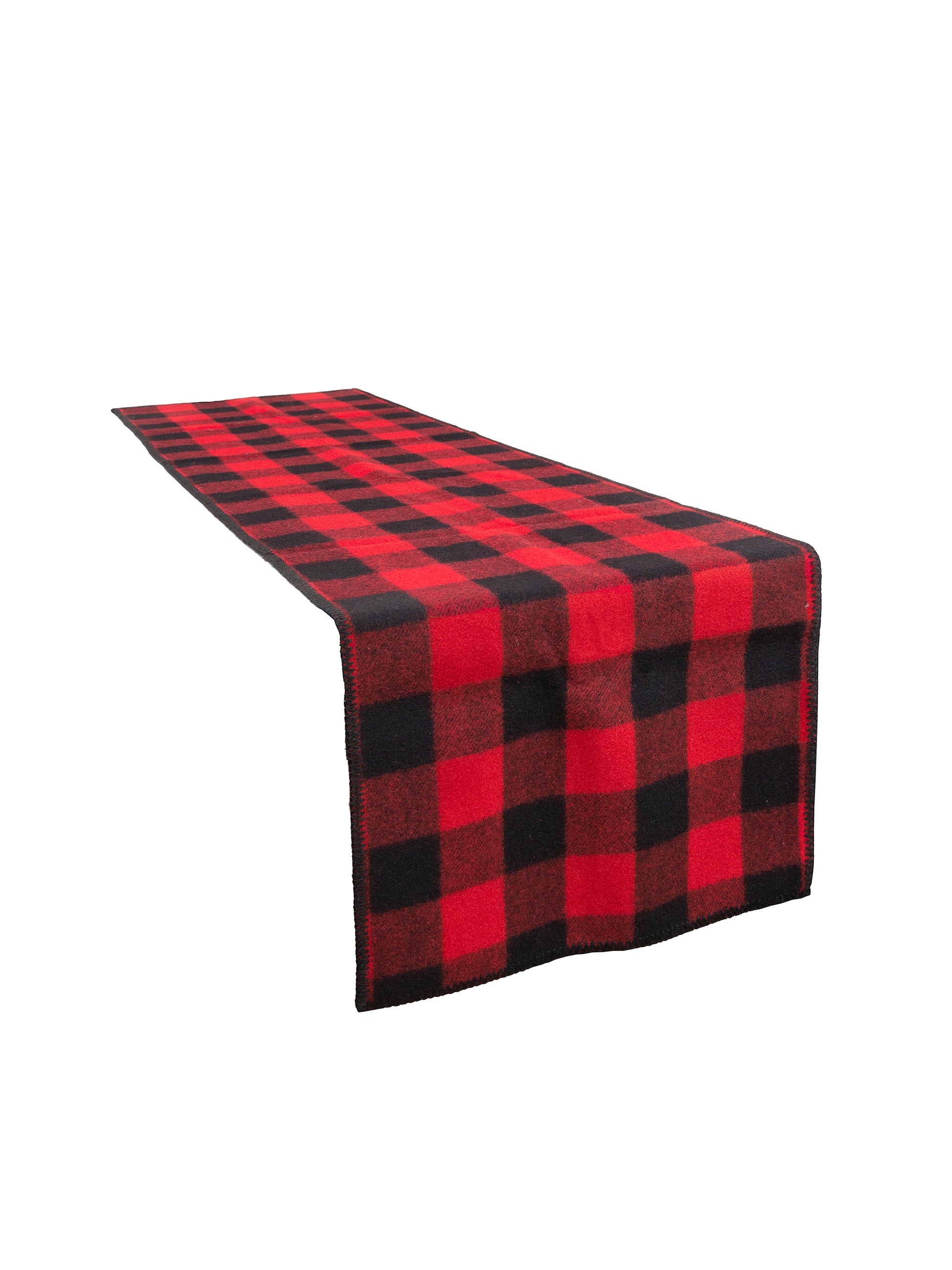 Faribault Woolen Mills Buffalo Check Red and Black Table Runner Weston Table