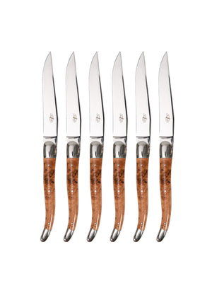  Forge de Laguiole Juniper Wood Steak Knives Weston Table 