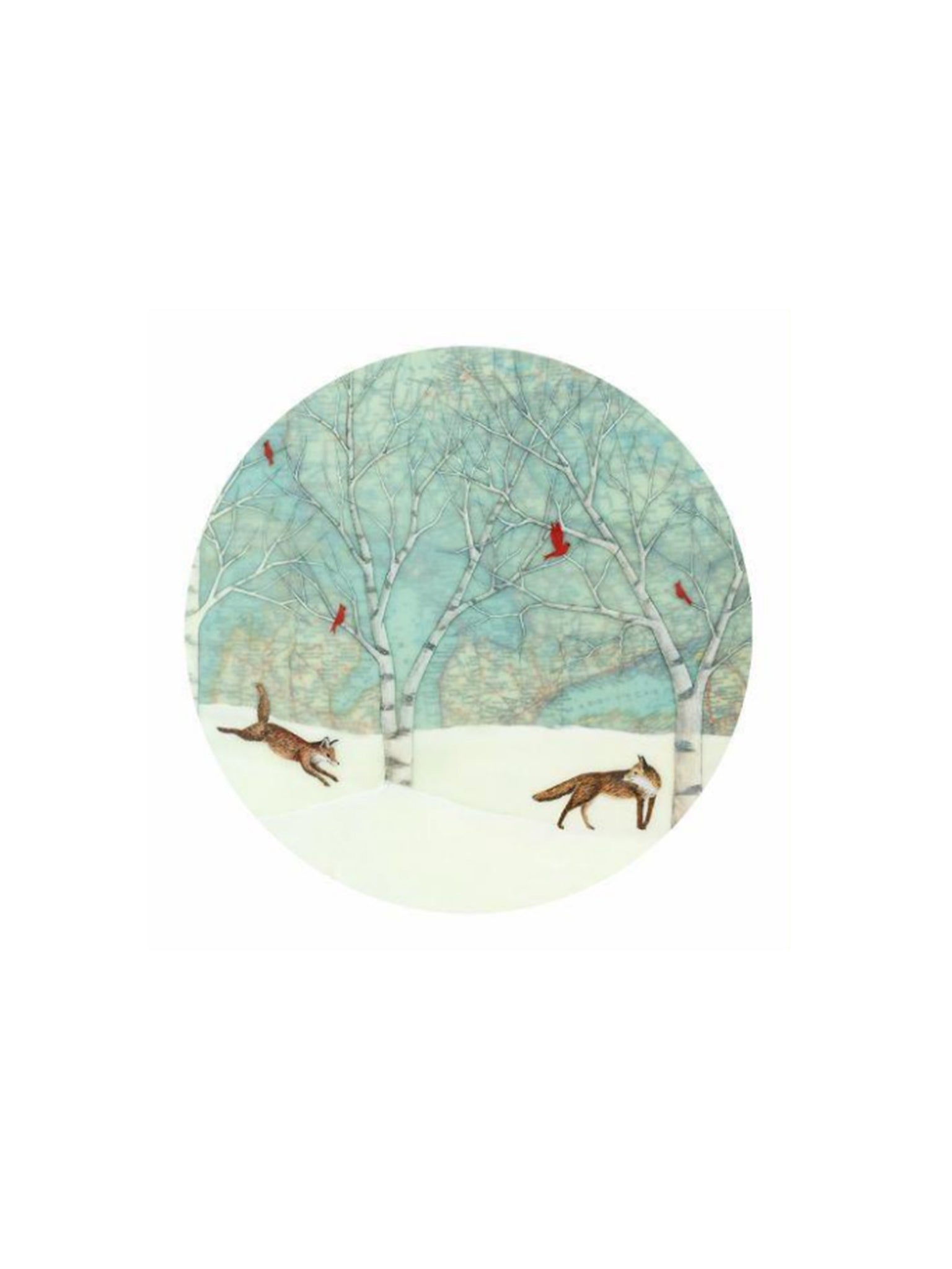 Woodland Forest Ornaments Frolicking Foxes Weston Table