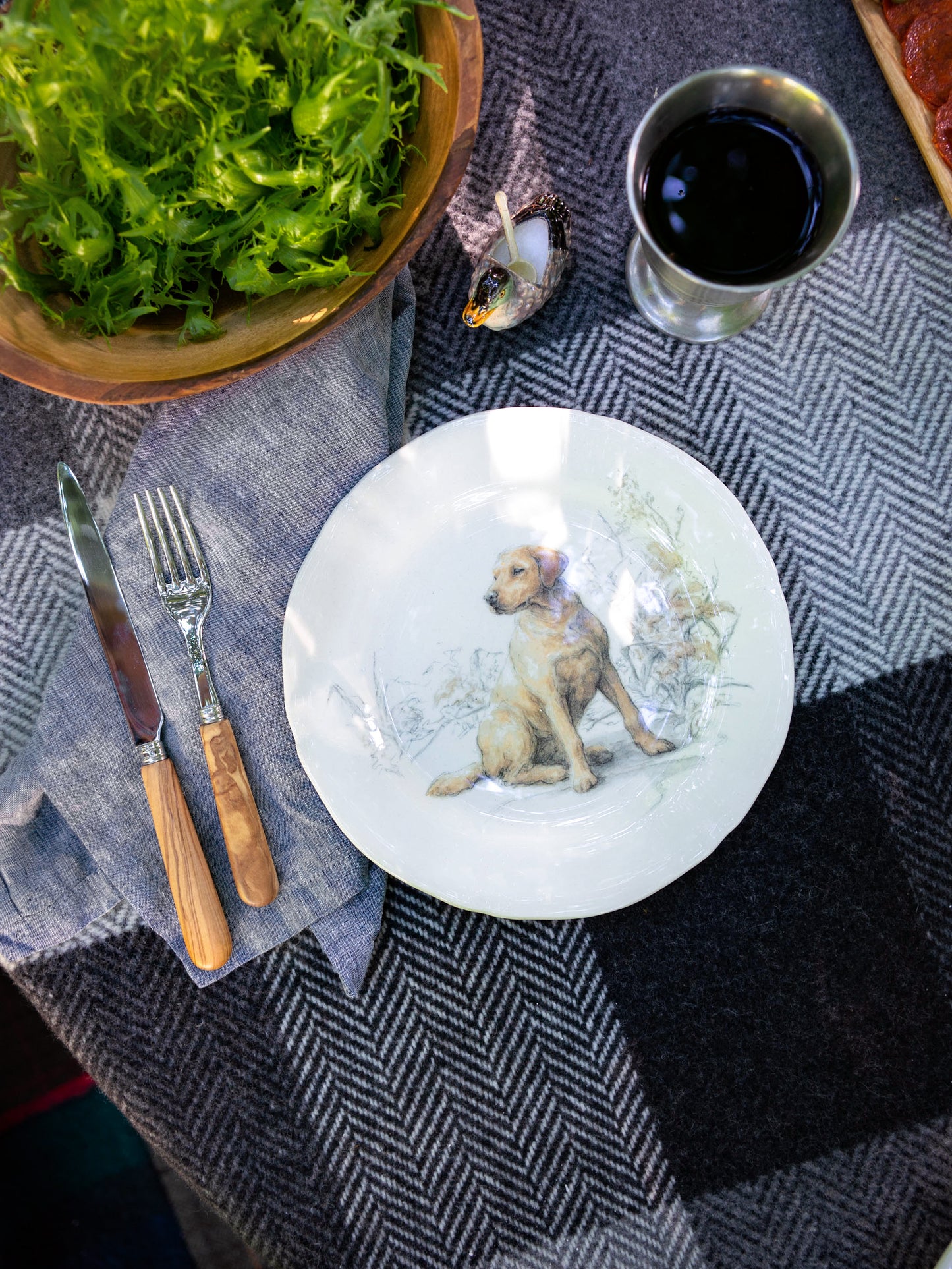 Gien Sologne Dog Salad Plates Weston Table