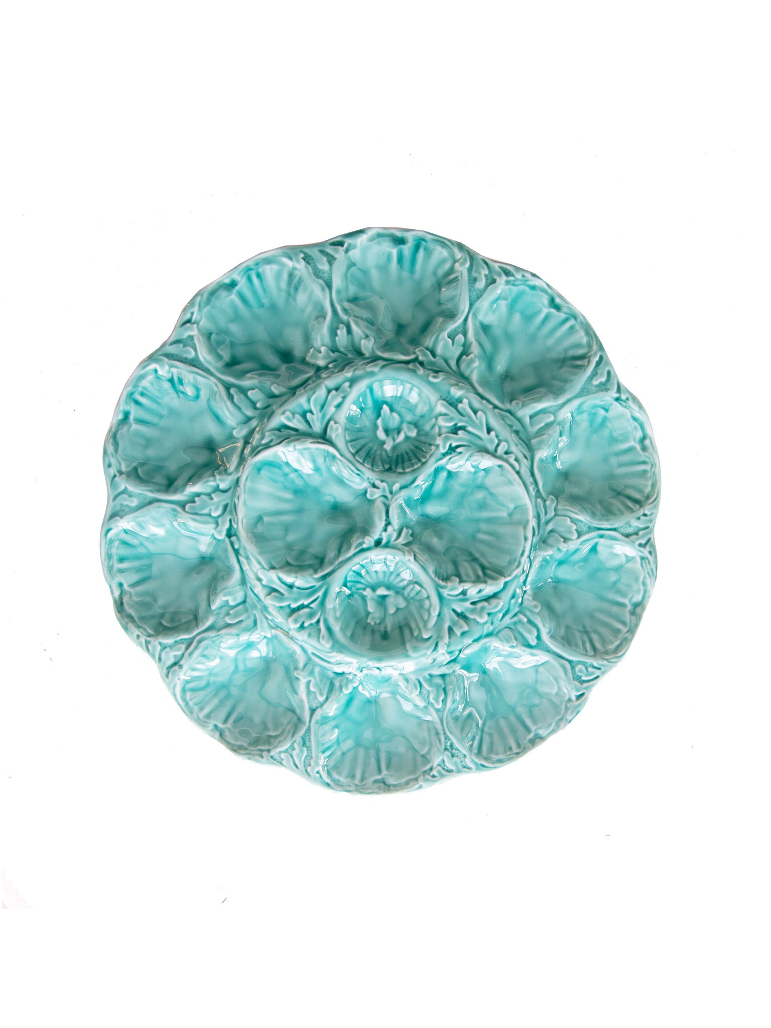 Gien Turquoise Master Oyster Platter Weston Table