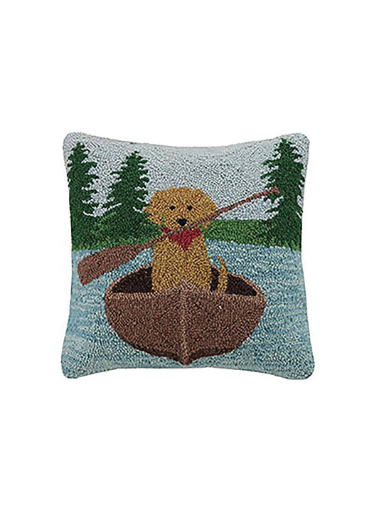 Golden Lab Canoeing Hook Pillow Weston Table