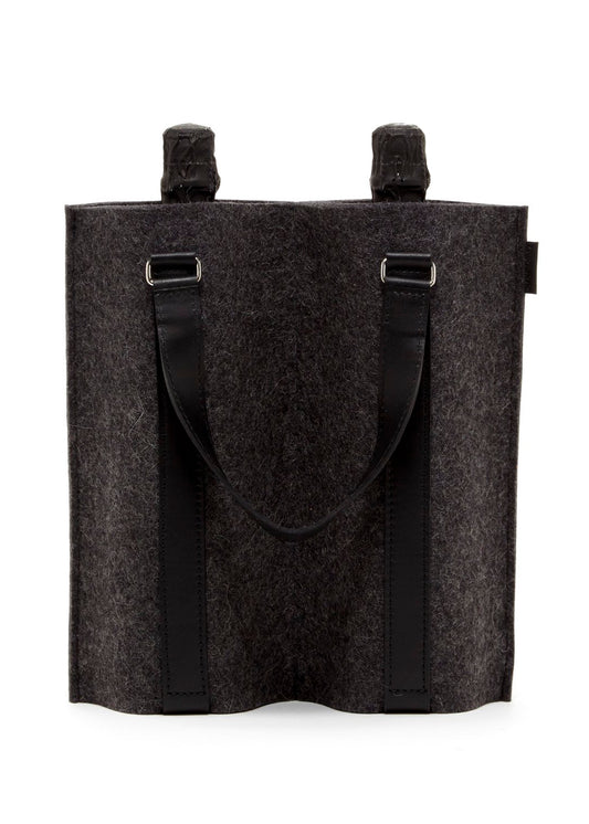 Graf Lantz Duo Wine Carrier Felt Charcoal Weston Table