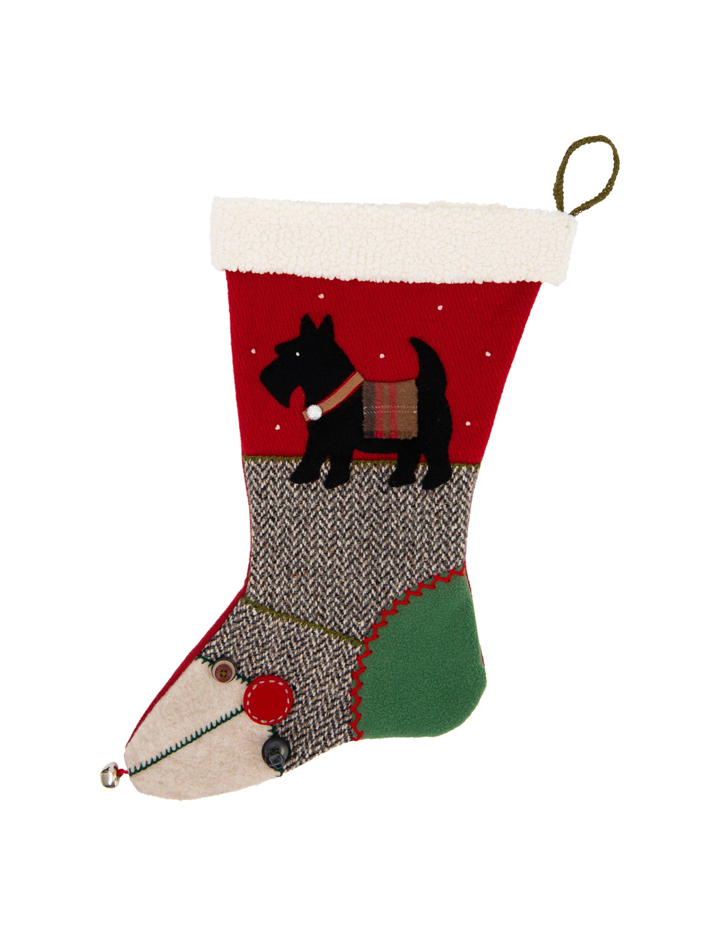 Heirloom Scottie Dog Wool Stocking Weston Table