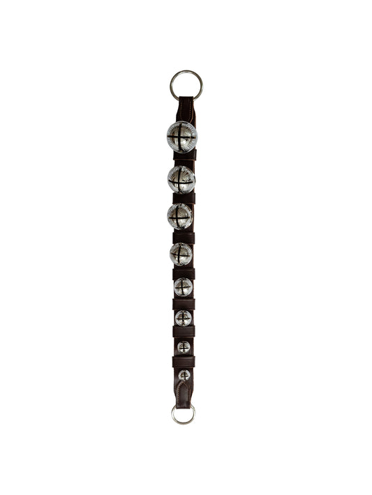 Heirloom Sleigh Bells with Brown Leather Straps 15 Bells Weston Table 